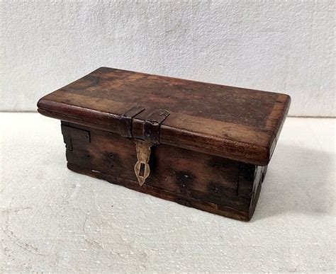 vintage wooden lock box